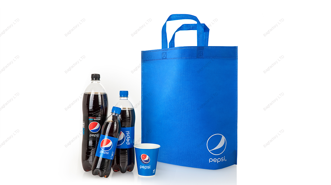 Promotional eco-friendly non-woven bag in size: 38 cm width x 42 cm height and made in europe.